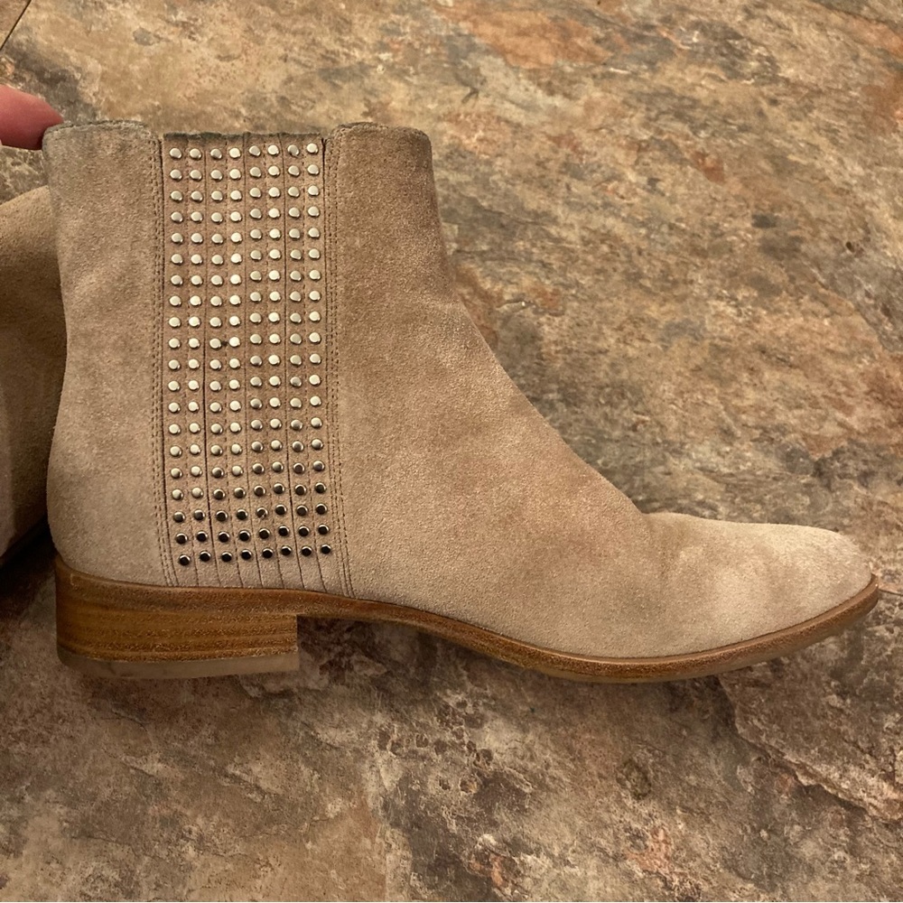 Diane von Furstenberg Tan Suede Jena Chelsea Booties